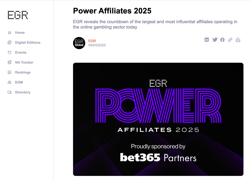EGR Power Affiliates list